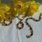 Vintage set with glass cabochons imitating natural stone