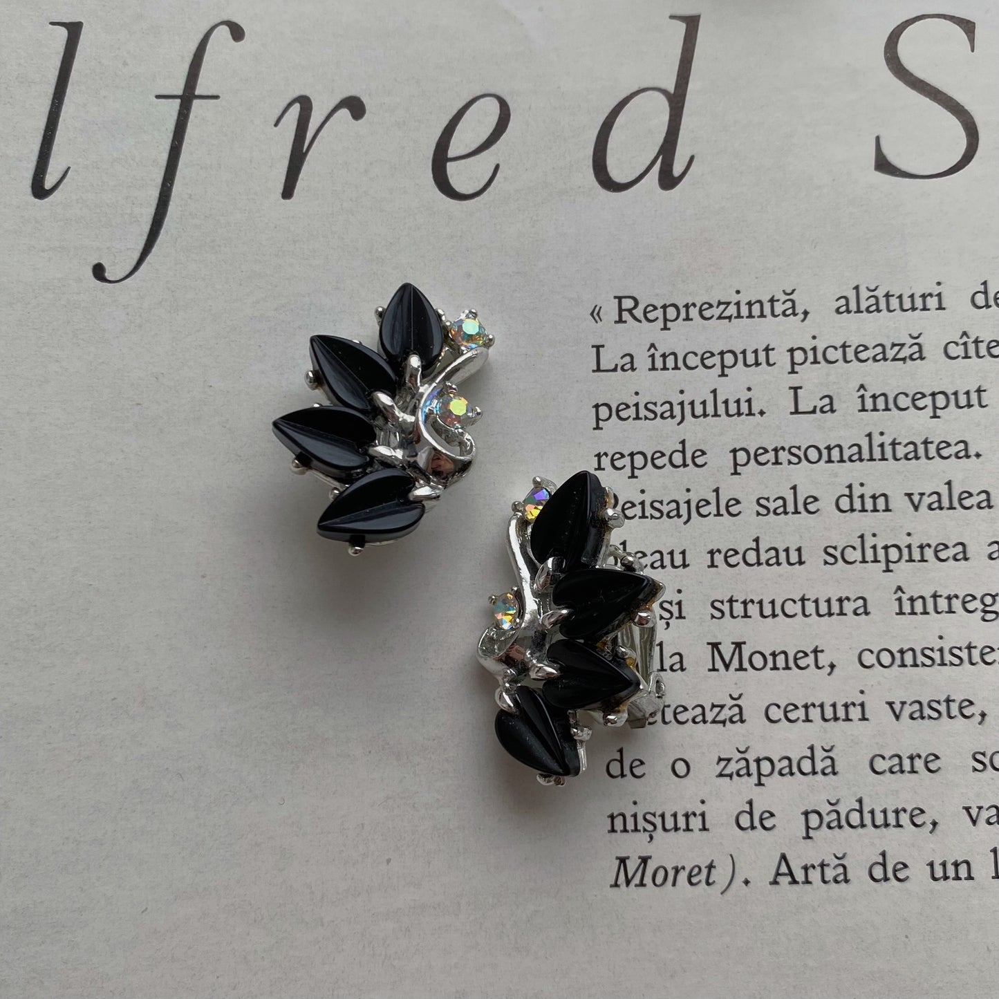 Vintage clips with thermoplastic cabochons
