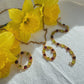 Vintage set with glass cabochons imitating natural stone