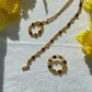Vintage set with glass cabochons imitating natural stone