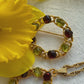 Vintage set with glass cabochons imitating natural stone