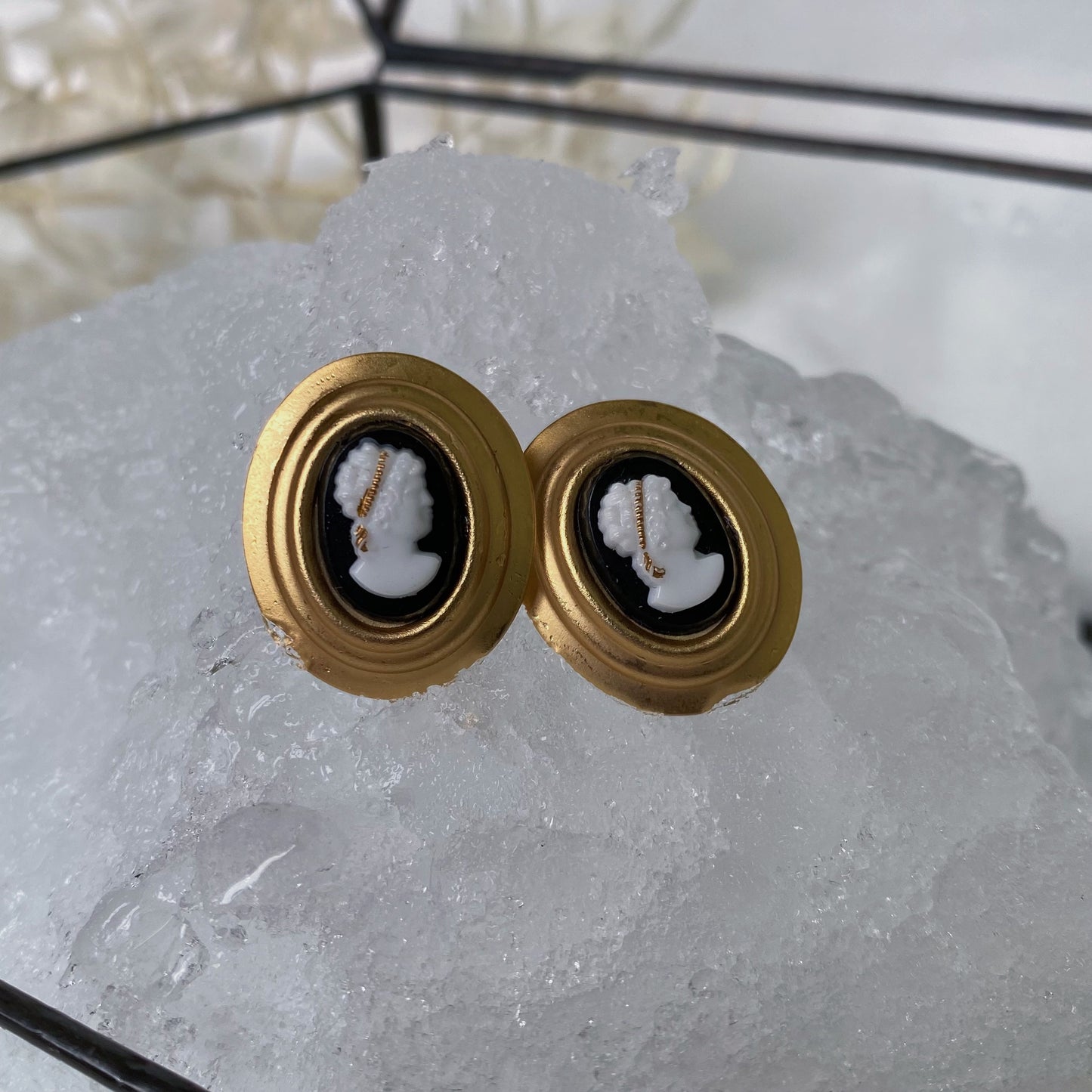 Vintage cameo earrings