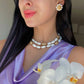 Vintage set in white and gold tones